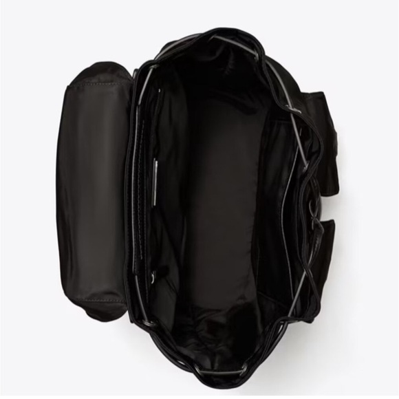 TORY BURCH RIPSTOP NYLON FLAP BACKPACK BLACK - Picture 5 of 12